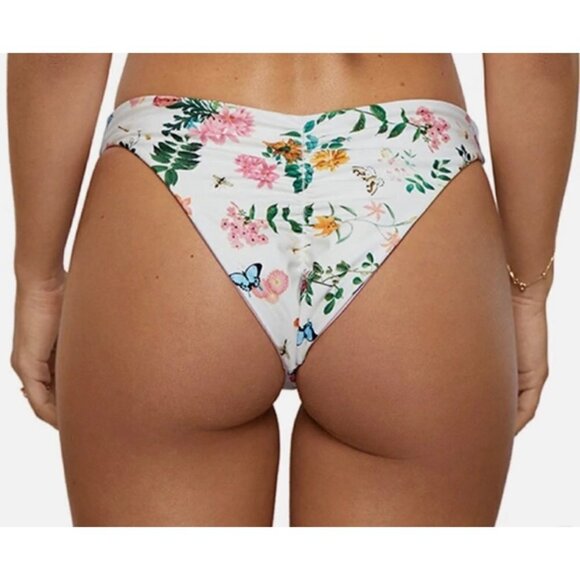 PILY Q Reversible Floral Bikini Bottom. New With Tags $76. Size Large. - Picture 2 of 10